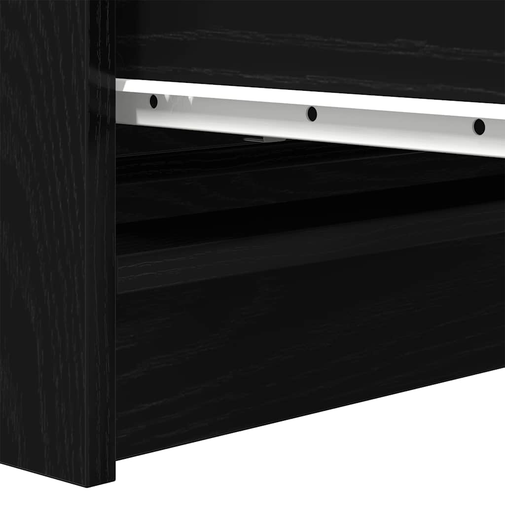 Sideboard Black Oak 80x35x76 cm Engineered Wood